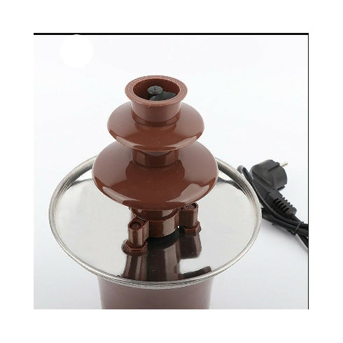 Mini Three-Layer Chocolate Fountain with Heating Fondue Machine